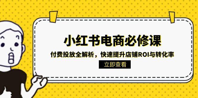 小红书电商必修课：付费投放全解析，快速提升店铺ROI与转化率-灼光资源宝库