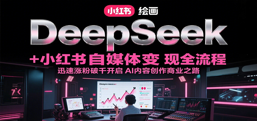 DeepSeek绘画+小红书自媒体变现全流程，迅速涨粉破千开启AI内容创作商业之路-灼光资源宝库