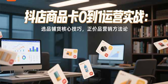 抖店商品卡0到1运营实战：选品铺货核心技巧，正价品营销方法论-灼光资源宝库