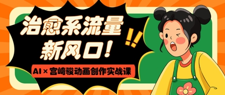 治愈系流量新风口,AI+宫崎骏动画创作实战课,从0到1打造爆款视频-灼光资源宝库