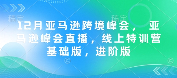 12月亚马逊跨境峰会， 亚马逊峰会直播，线上特训营基础版，进阶版-蘑菇资源宝库