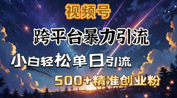 跨平台暴力引流，私域完美闭环，日引500+精准创业粉-灼光资源宝库