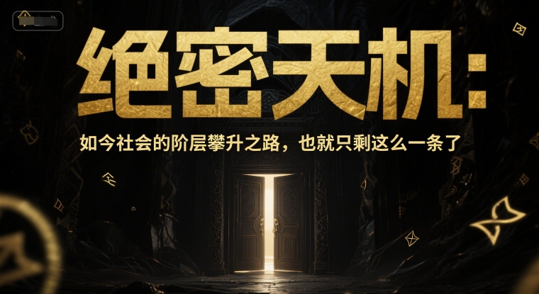 付费文章:绝密天机:如今社会的阶层攀升之路,也就只剩这么一条了-灼光资源宝库