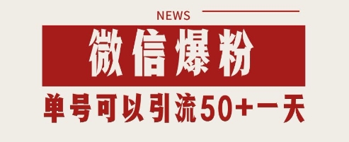 微信爆粉，私域暴力引流打法日引千粉 单号日进50+【揭秘】-灼光资源宝库
