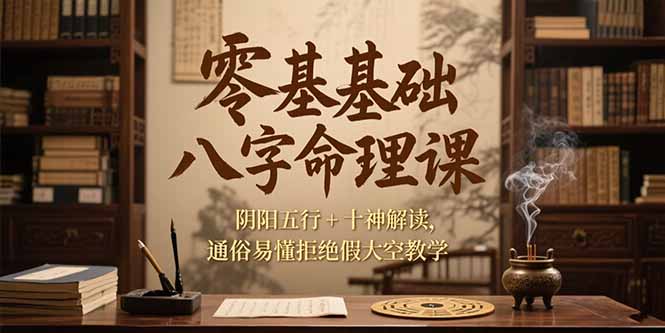 零基础八字命理课，阴阳五行+十神解读，通俗易懂拒绝假大空教学-灼光资源宝库