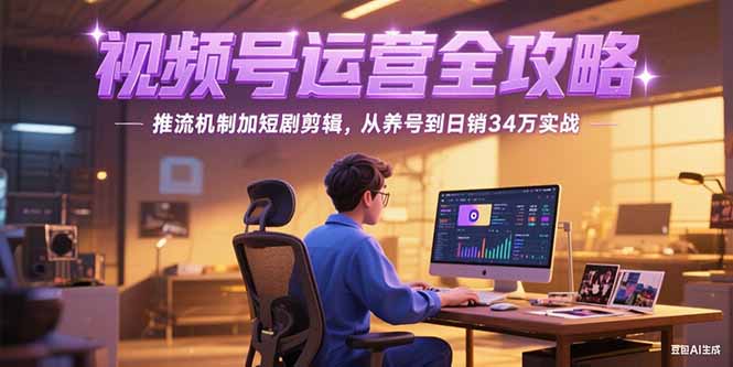 2025视频号运营全攻略,推流机制加短剧剪辑,从养号到日销34万实战-灼光资源宝库