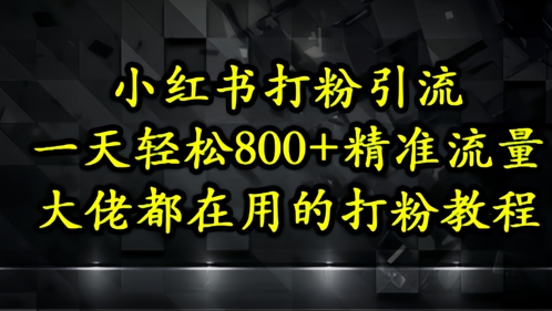 小红书打粉引流，一天轻松500+精准流量，大佬都在用的打粉教程-灼光资源宝库