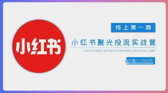 小红书聚光陪跑第一期,教你从0到1玩转小红书聚光投流,搭建小红书付费投流团队,更快的见到效果-灼光资源宝库