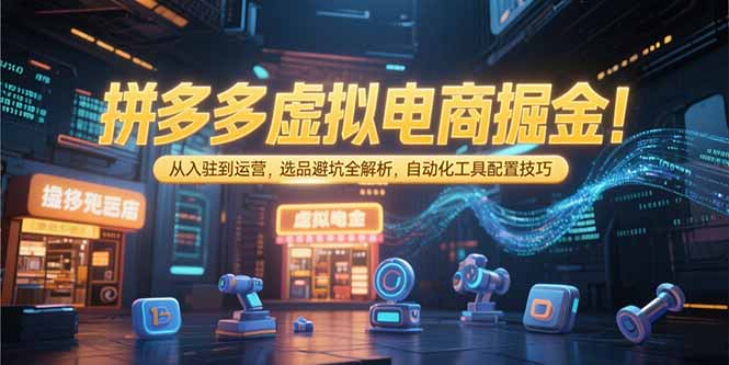 拼多多虚拟电商掘金：从入驻到运营，选品避坑全解析，自动化工具配置技巧-灼光资源宝库