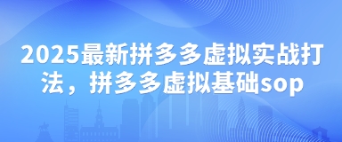 2025最新拼多多虚拟实战打法，拼多多虚拟基础sop-灼光资源宝库