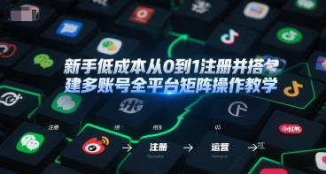 新手低成本从0到1注册并搭建多账号全平台矩阵操作教学，手机号-邮箱-IP-工具-灼光资源宝库