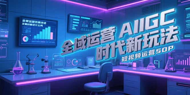 全域运营AIGC时代新玩法，文案封面设计公式，短视频运营SOP-灼光资源宝库