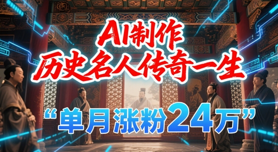 暴力起号！用AI制作历史名人传奇一生，单月涨粉24W，涨粉+变现赛道黑马来了-灼光资源宝库