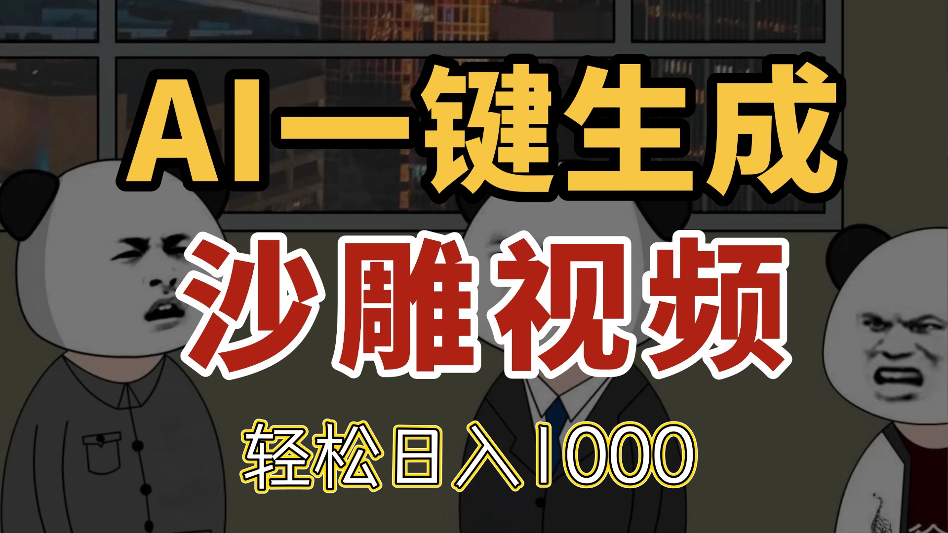 AI一键生成沙雕视频，一条视频千万播放，轻松日入1000-灼光资源宝库
