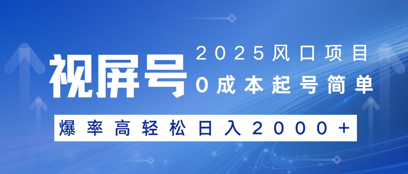 2025风口项目，视频号带货，起号简单，爆率高轻松日入2000+-灼光资源宝库