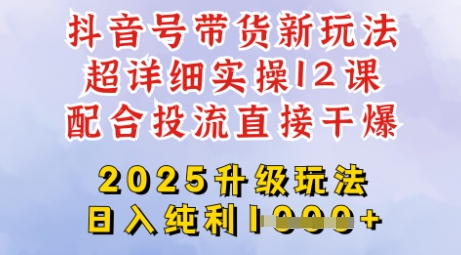 2025全新升级抖音带货玩法，一天纯利四位数，从剪辑到选品再到发布投流，超详细玩法揭秘-灼光资源宝库
