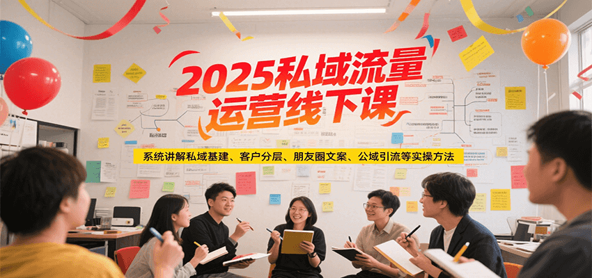 2025私域流量运营线下课,系统讲解私域基建/客户分层/朋友圈文案/公域引流等实操方法-灼光资源宝库