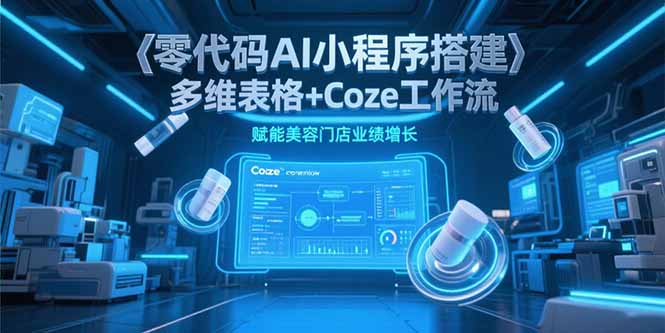 零代码AI小程序搭建，多维表格+Coze工作流，赋能美容门店业绩增长-灼光资源宝库
