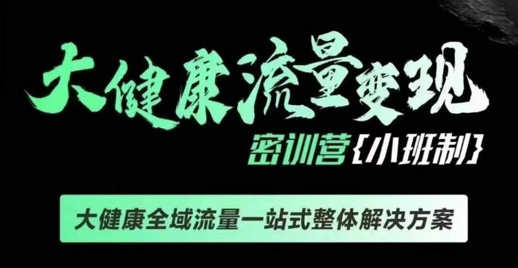 千万级大健康变现课线下课，大健康全域流量一站式整体解决方案-灼光资源宝库
