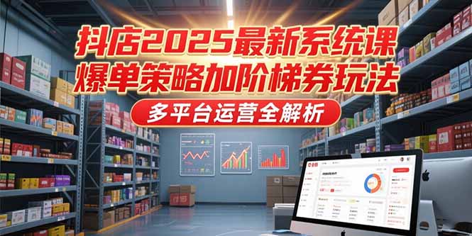 抖店2025最新系统课，爆单策略加阶梯券玩法，多平台运营全解析-灼光资源宝库