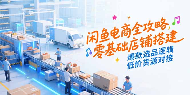 闲鱼电商全攻略，零基础店铺搭建，爆款选品逻辑，低价货源对接-灼光资源宝库