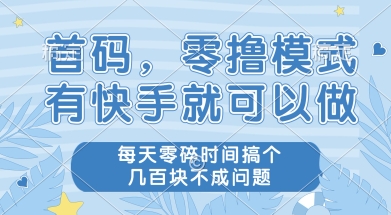 首码零撸项目，有快手就可以做，每天业务时间搞个几张不是问题【揭秘】-灼光资源宝库