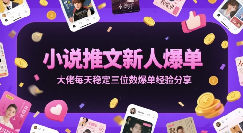 小说推文新人爆单大佬每天稳定三位数爆单经验分享-蘑菇资源宝库