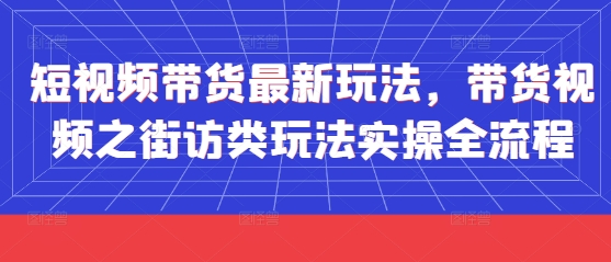 短视频带货最新玩法，带货视频之街访类玩法实操全流程-灼光资源宝库