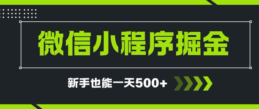 微信小程序自撸广告项目，0投资暴力玩法，新手小白一天轻松500+-灼光资源宝库