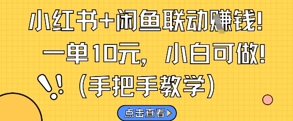 小红书+闲鱼联动挣钱,一单10元,小白可做-灼光资源宝库