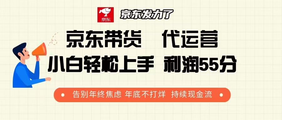 京东带货 代运营 利润55分 告别年终焦虑 年底不打烊 持续现金流-灼光资源宝库