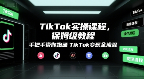 TikTok实操课程，保姆级教程，手把手带你跑通TikTok变现全流程-灼光资源宝库