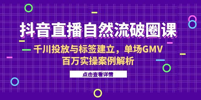 抖音直播自然流破圈课-6月，千川投放与标签建立，单场GMV百万实操案例解析-灼光资源宝库