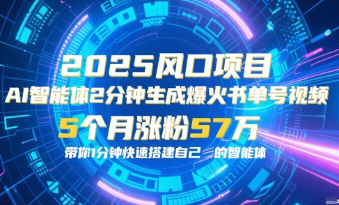 AI智能体2分钟一键生成爆火书单号原创视频，5个月涨粉57w，带你零代码1分钟搭建智能体-蘑菇资源宝库