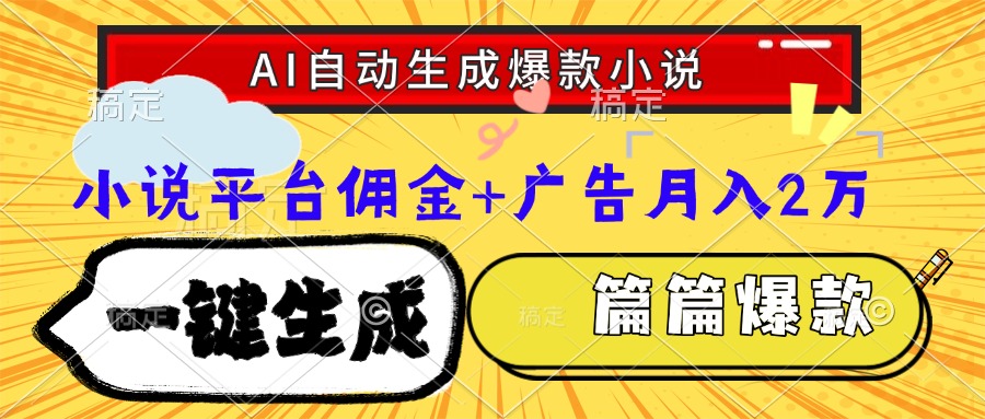 Ai自动生成网文爆款小说，一件生成小说大纲、故事情节，每篇都是爆款，...-灼光资源宝库