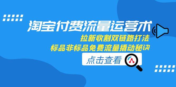 淘宝付费流量运营术，拉新收割双链路打法，标品非标品免费流量撬动秘诀-灼光资源宝库
