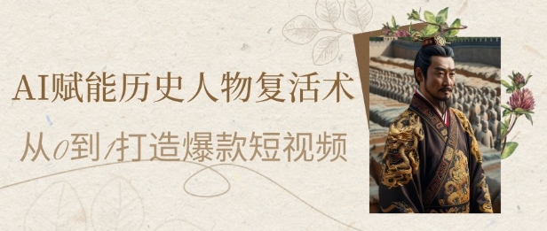 AI赋能历史人物复活术：从0到1打造爆款短视频，7天涨粉10W，小白也能月入过1W-灼光资源宝库