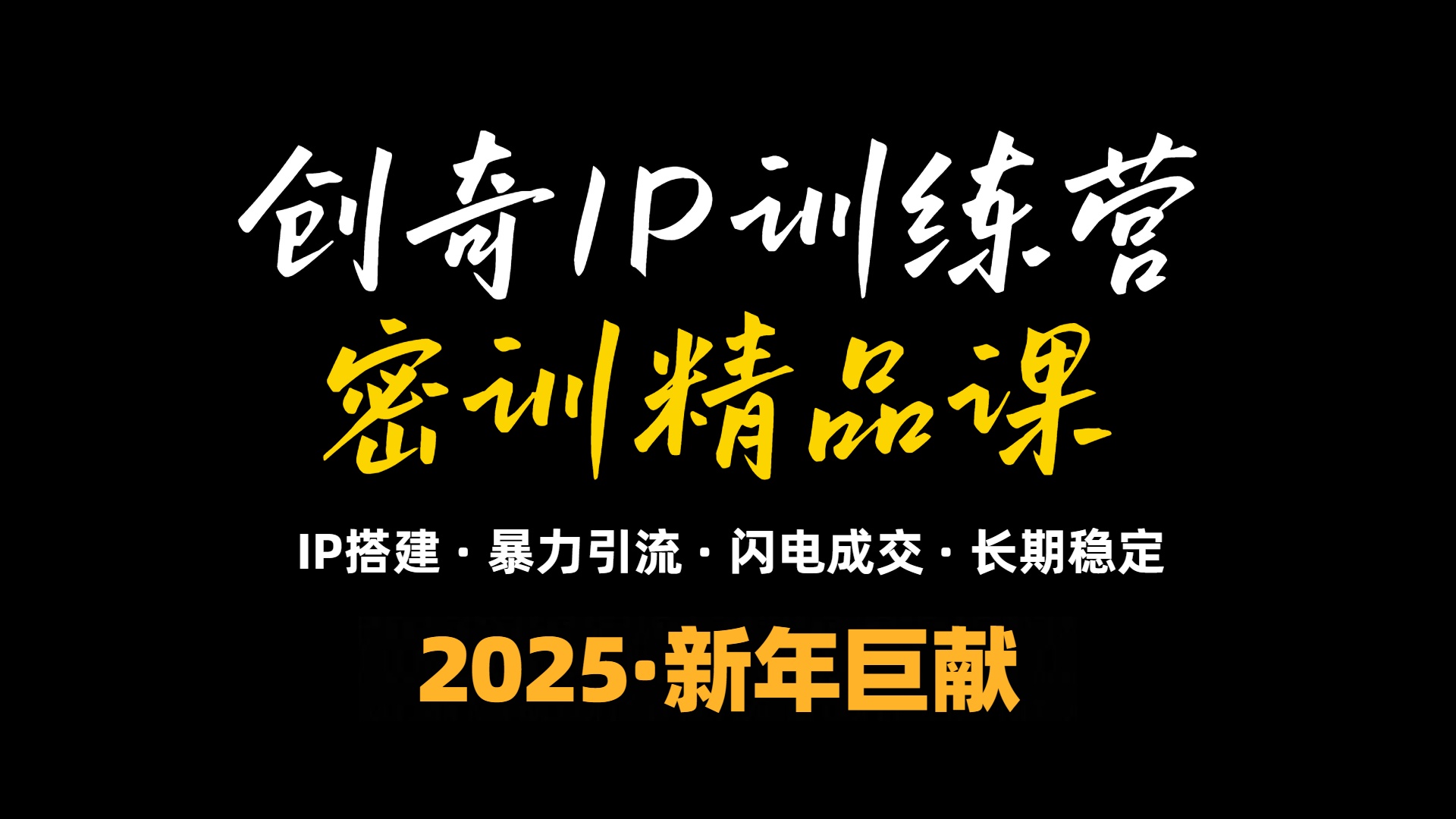 2025年“知识付费IP训练营”小白避坑年赚百万，暴力引流，闪电成交-灼光资源宝库