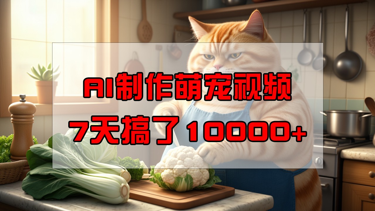 靠AI制作萌宠视频，7天搞了1万+，操作简单门槛低，有手机就行-灼光资源宝库