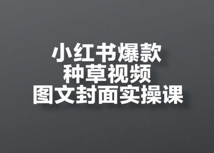 小红书爆款种草视频图文封面实操课，​开店、选品、引流、变现全流程-灼光资源宝库
