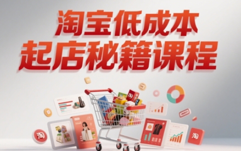淘宝低成本起店系统课，助你快速起店，实现弯道超车-灼光资源宝库