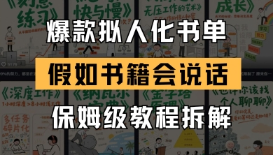 最新爆款拟人化书单玩法,假如书籍会说话,保姆级教程-灼光资源宝库