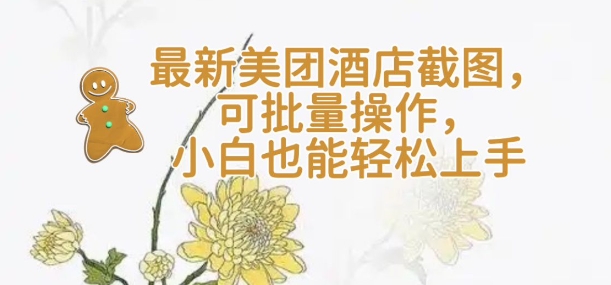 【轻云】最新美团酒店截图，可批量操作，小白也能轻松上手-灼光资源宝库