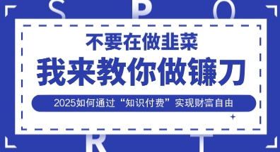 韭菜生涯终结者，我来教你做镰刀，2025如何通过“知识付费”实现财F自由【揭秘】-灼光资源宝库