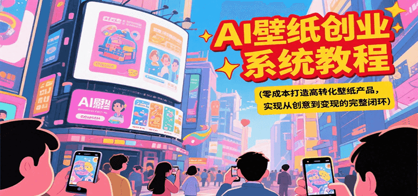 AI壁纸创业系统教程，零成本打造高转化壁纸产品，实现从创意到变现的完整闭环-灼光资源宝库