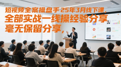 短视频全案操盘手25年3月线下课，全部实战一线操盘手经验分享，毫无保留分享，全是干货-蘑菇资源宝库