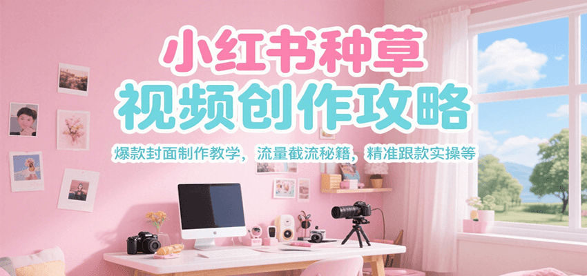 小红书种草视频创作攻略，爆款封面制作教学 ，流量截流秘籍 ，精准跟款实操等-灼光资源宝库