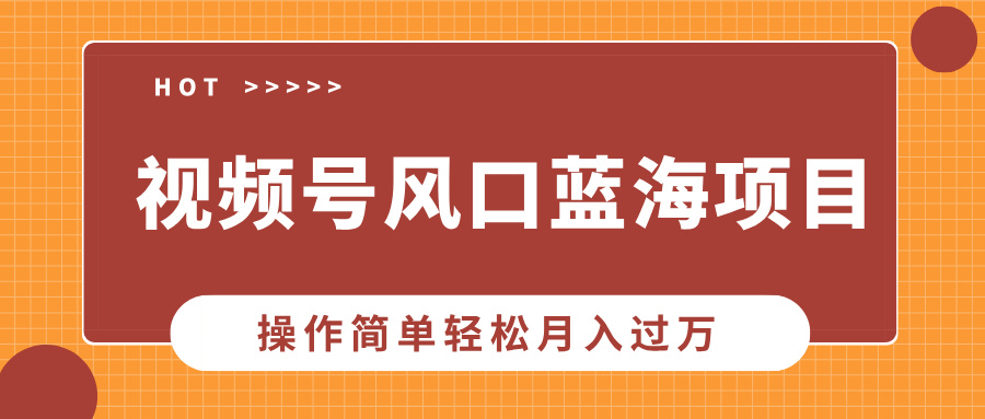 视频号风口蓝海项目，中老年人的流量密码，操作简单轻松月入过万-灼光资源宝库