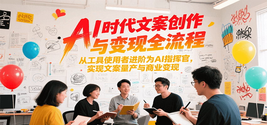 AI时代文案创作与变现全流程,从工具使用者进阶为AI指挥官,实现文案量产与商业变现-灼光资源宝库
