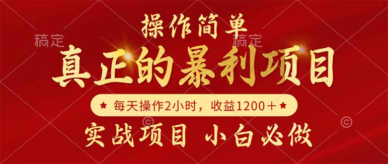真正的暴利项目，操作简单，每天收益1200＋，自己做老板-灼光资源宝库